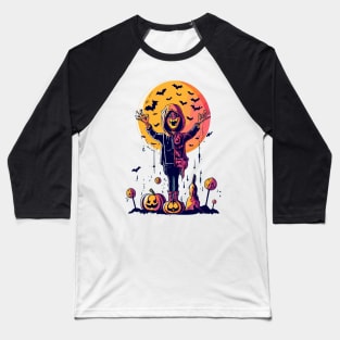 "Bloody Halloween Moon" design Baseball T-Shirt